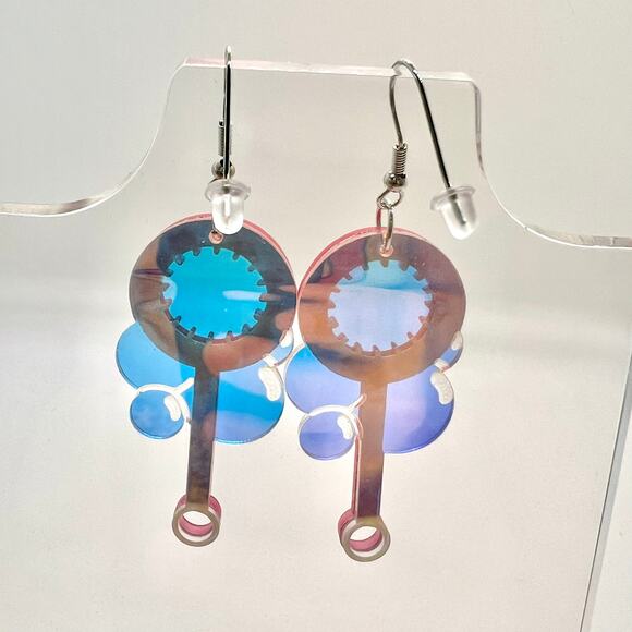 Bubble Wand Earrings - Summer Earrings - Bubble Accessories - Party Earrings - Picture 7 of 11